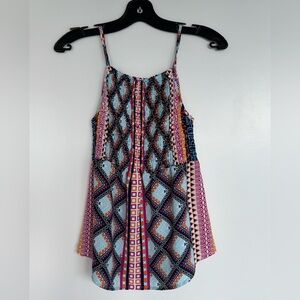 MONTEAU LOS ANGELES Smocked Patterned Women's Top, Multicolour, Size Small.